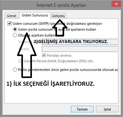 outlook ayarları